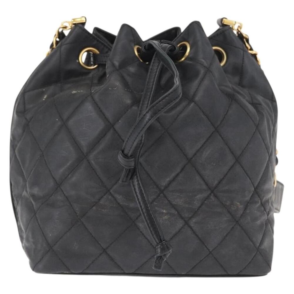 Chanel Patent Leather Chain Shoulder Bag Black